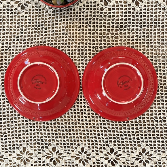 Fiesta Scarlet Red Fruit/Dessert/Salsa Bowls~ Set of 2~Lead-free China - Picture 6 of 10